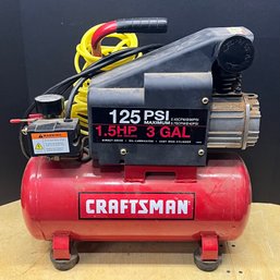 Craftsman 3 Gallon 125 PSI Compressor With Hose