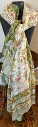 Gorgeous Indonesia 100 Percent Handmade Silk Scarf 34'w X 70'l