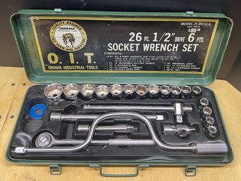 Vintage Omaha 26 Piece Half Inch Drive Sae Socket Set With Case