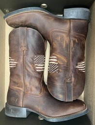 Ariat Men's Size 11.5 Leather American Flag Boots With Original Box