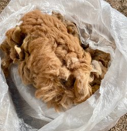 (2) 3 Pound Bags Of Raw Alpaca Wool Tan