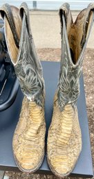 Pair Of Tony Llama Men's Boa Constrictor Boots Size 9 (as Is)