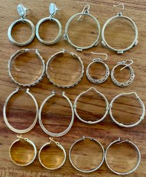 Vintage Silver Tone Hoop Earrings - Monet & More