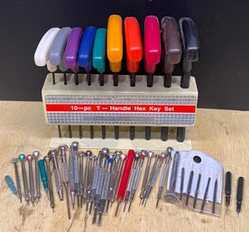 10 Piece T Handle Hex Key Set With Large Assortment Of Pin Screwdrivers