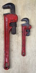 Vintage Heavy Duty 14 And 8 Inch Pipe Wrenches