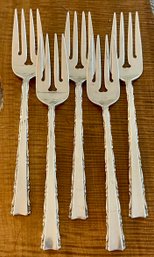 5 Lunt Sterling Silver Madrigal 6.75 Inch Salad Forks - Total Weight 184 Grams