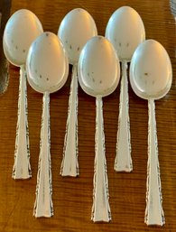 6 Lunt Sterling Silver Madrigal 6 Inch Teaspoons - Total Weight 190 Grams