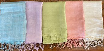 5 - 100 Thailand Silk Scarf - Scarves - 30' X 64' NWT  - Solid Colors And Ombre