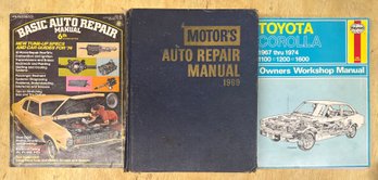 Motor's 1969 Auto Repair. 1975 Haynes Toyota Corolla Manual With Petersen's Basic Auto Repair Manual ( As Is )