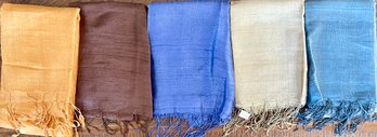 5 - 100 Silk Thailand Scarf Scarves - 30'w X 64'L Solid Color And Ombre