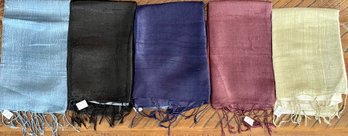 5 - 100 Thailand Silk Scarf Scarves - 14' X 60' Solid Colors And Ombre