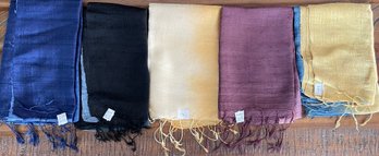 5 - 100 Percent Silk Thailand Scarf Scarves - 14' X 60' Solid Color And Ombre