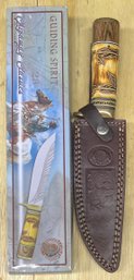 Chipaway Cutlery 12' Decorative Bone Handle Fixed Blade Knife With Leather Sheath And Original Box Cw - 635yd