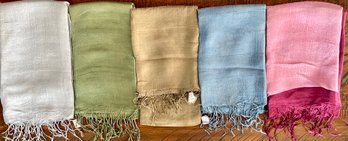 5 - 100 Percent Silk Thailand Scarf Scarves - 30'w X 64'L  Solid And Ombre Colors