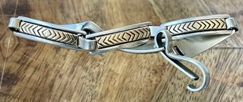 Jimmy Secatero Navajo M M Rogers 14k Gold And Sterling Silver 7 Inch Bracelet