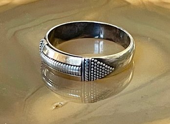 Sterling Silver With 18K Gold Accent Band Ring - Size 11.75 - Handmade - Total Weight 5.6 Grams