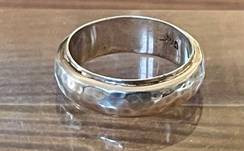 Sterling Silver Hand Hammered Band Ring - Size 11.25 - Handmade - Total Weight 10.4 Grams