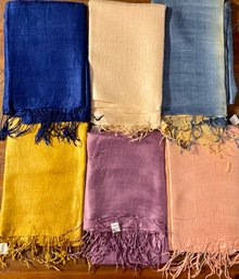 6 - 100 Percent Silk Thailand Scarf Scarves - 30' X 64' Solid Colors & Ombre
