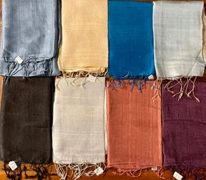 8 - 100 Percent Silk Thailand Scarf Scarves - 14'w X 64'l - Solid Colors And Ombre
