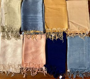 8 - 100 Percent Silk Thailand Scarf Scarves - 30'w X 64'l - Solid And Ombre Colors