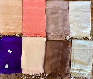 8 - 100 Percent Silk Thailand Scarf Scarves - 14'w X 64'  Solid Colors