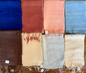 8 - 100 Percent Silk Thailand Scarf Scarves - 14'w X 64'l Solid Color