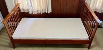 Vintage Solid Hardwood Slat Side Day Bed With Box Spring