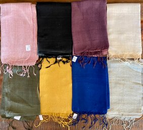 8 - 100 Percent Silk Thailand Scarf Scarves - 14'w X 64'l - Solid And Ombre Colors