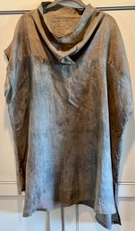 One Of A Kind Japanese Designer Workshop Chang Mia M 100 Percent Silk Chiang Mai Cowl Neck Extra Large Shirt
