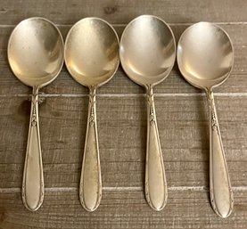 4 Sterling Silver Oneida Heirloom Heiress 6.25' Soup Spoons -  132 Grams Total