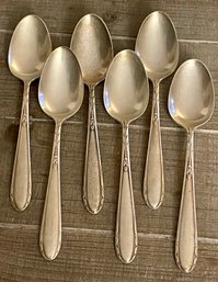 6 Sterling Silver Oneida Heirloom Heiress 6' Spoons - Total Weight - 194 Grams