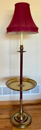 Vintage Brass Mid Century Standing Lamp With Table Base