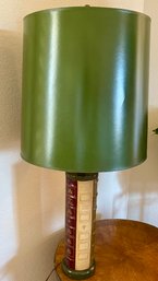 Vintage Book Base Table Lamp With Green Shade