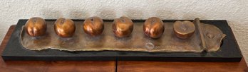 French Lesson 14  5 12 Plums Bronze 7 Of 15 By Darlis Lamb On Black Marble Base