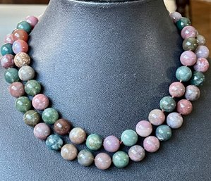 Vintage Indian Agate Bead 30' Necklace