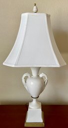 White And Gold Porcelain Vintage Urn Lamp