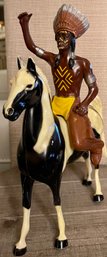 Vintage 1960's  Hartland Toy Chief Thunderbird And Pinto Horse