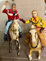 Hartland 1960's Toy Roy Rogers & Horse Trigger - Gun  & Cowgirl With Kneeling Horse (as Is)
