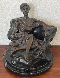 Reflections Bronze 1 Of 12 By Darlis Lamb On Black Marble Base