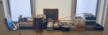Large Lot Of Office Supplies - Tape, Staples, Pens, Notepads, Binders, String, And More