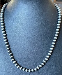 Erma Arviso Vintage Sterling Silver Bead 18' Necklace Irma 18.4  Grams