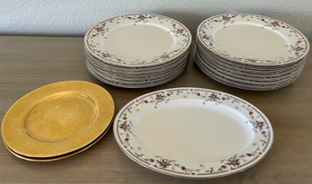 Noritake Ivory China Adagio 15 Dinner Plates, Serving Platter & 2 Picard Side Plates