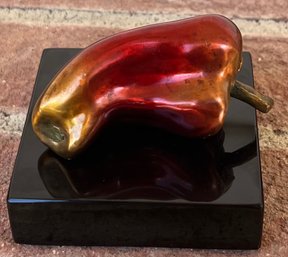 Sweet Red Pepper Bronze 2011 8 Of 50 By Darlis Lamb On Black Marble Base