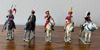 (5) Vintage Starlux Plastic Empire Generals On Horses