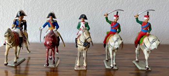 (5) Vintage Starlux Plastic Figurines - (3) Generals And (2) Mameluke 1804 - 1814