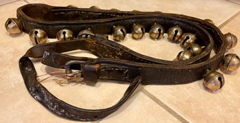 Antique Sleigh Bells With Leather Belt