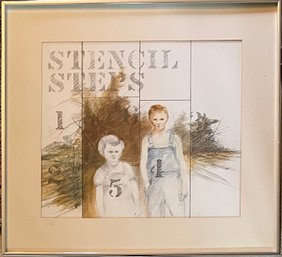 Stencil Steps Original Pencil In Frame