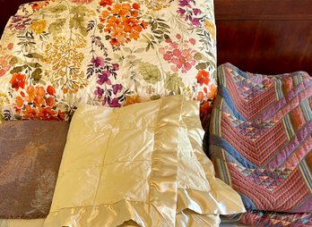 Floral Queen Size Duvet Cover, Southwest Bed Spread, River Road Blanket, And World Market Throw