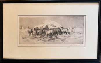 Jean Kauffman 1991 Winter Haystack Signed Limited Edition Print 12 Of 20