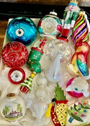 Antique Lot Of Mercury Glass Ornaments And Souvenir Mount Vernon - Art Glass -nutcracker